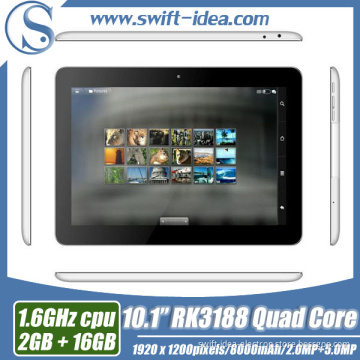 10.1inch Rk3188 Quad Core IPS Retina 1920*1200pixel 2GB+16GB Android Tablet PC with Camera Auto Focus (PRQ1046TA)